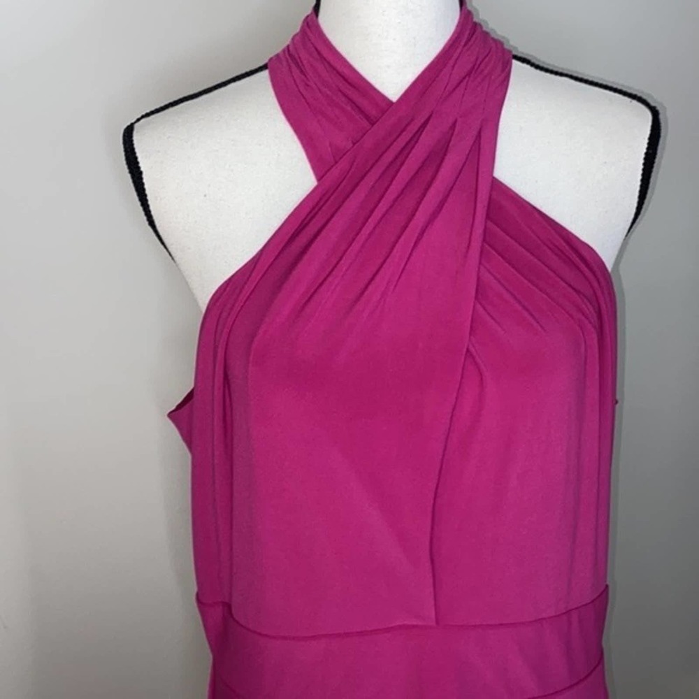 NWT White House Black Market fuschia Instantly Slimming Twist-Neck Sheath Dress - Picture 5 of 11